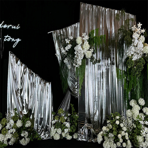 Décorations de mariage pour la réception Rideaux en argent brillant Fond de scène Décoration de plafond Tissu d'estampage à chaud - Product Image 2