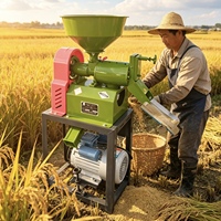 Machine à décortiquer le riz combinée haute efficacité avec deux tamis vibrants, broyeur de coques de riz, décortiqueuse de maïs, décortiqueuse de riz noir et de soja