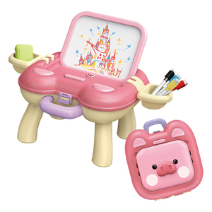 Juego de Mesa de Dibujo Plegable y Ajustable para Niñas, Juguetes Educativos Tempranos para Niños con Rotulador de Colores - Product Image 1