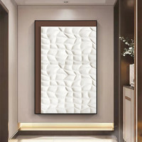 Peinture à l'huile abstraite minimaliste italienne de luxe, faite à la main, avec cadre en métal, pour décoration murale de salon, chambre ou entrée.