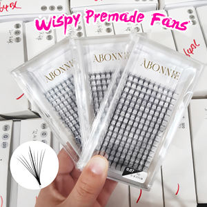 Оптовые готовые пучки ресниц Heat Bonded 0.07, с заостренным основанием, 3D 5D 7D 9D, для объемного наращивания - Product Image 1