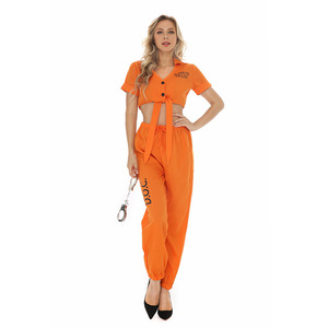 Disfraz de Prisionera para Mujer, Uniforme Naranja de Reclusa, Disfraz de Halloween, Cosplay, Juego de Roles, Talla M L XL - Product Image 4