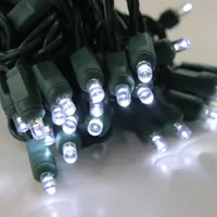 50 Stück Warmweiße Außen-Mini-Lichterkette mit 15 cm Abstand, 22AWG Grüner Draht für Garten, Terrasse, Bäume, Beleuchtungsdekorationen