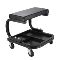Chaise roulante en aluminium pour le detailing automobile avec tabouret de travail de garage et plateau à outils