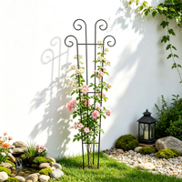 Treillis de jardin élégant en métal conique à sommet incurvé, résistant à la rouille et aux intempéries, robuste, pour patio, balcon, hôtel, vente en gros, OEM