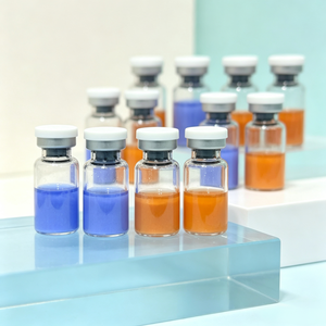 Fournisseurs de matières premières cosmétiques, liste de prix des peptides, vente en gros de poudre de peptide GHK-CU, peptide de cuivre bleu cosmétique 50MG - Product Image 1