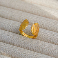 YL Bague réglable en acier inoxydable avec pierre naturelle électroplaquée, style hip-hop, pour femme et couple, vente en gros, rétro, produit transfrontalier très demandé