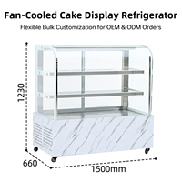 Vitrine Réfrigérée Personnalisée pour Boulangerie, Présentoir à Pain avec Façade en Verre Plat, Facile à Nettoyer, Vitrine à Gâteaux du Sol au Plafond