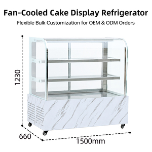 Vitrina Refrigerada Personalizada para Panaderí<span class=keywords><strong>a</strong></span>, con Frente <span class=keywords><strong>de</strong></span> Vidrio Plano, Fácil <span class=keywords><strong>de</strong></span> Limpiar, <span class=keywords><strong>de</strong></span> Piso <span class=keywords><strong>a</strong></span> Techo, para Exhibición <span class=keywords><strong>de</strong></span> Pasteles - Product Image 5