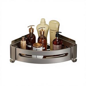 Étagère de rangement d'angle adhésive pour salle de bain, pour douche, <span class=keywords><strong>sans</strong></span> perçage, organisateur mural triangulaire pour les petits espaces de salle de bain - Product Image 5