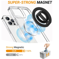 Hebilla de anillo magnético ultrafino de doble cara Soporte magnético de metal neutro para teléfonos móviles Empuñaduras de teléfono móvil de escritorio