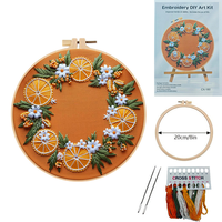 Kit de broderie DIY fait main pour débutants, motif fruits, ensembles de kits de broderie, artisanat pour les débutants en techniques de broderie