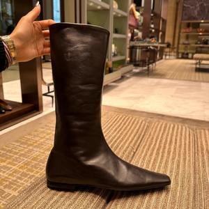 Bottes mi-mollet plates minimalistes de style coréen 2026 pour femmes, bottes hautes à bout carré - Product Image 2