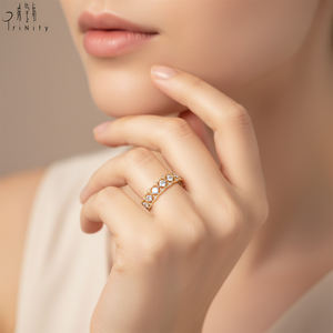 New Arrival Vintage Fine Jewelry Antique Two Tone Design Handmade Craft Real 18K Solid Gold Natural <b>Diamond</b> <b>Rings</b> for Women - Product Image 5