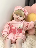 Poupée Reborn de 60cm en caoutchouc souple pour bébé, jouet pour fille, princesse, cadeau d'anniversaire, émail doux et mignon