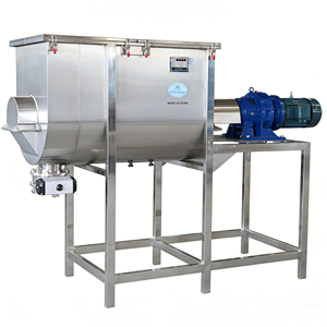 Mélangeur à ruban horizontal antidéflagrant, moteur AC, alimentation et déchargement automatiques, mélangeur efficace en acier inoxydable, produits chimiques fins - Product Image 1