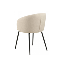 Chaises de salle à manger en gros d'usine, style nordique, fauteuil minimaliste avec pieds en métal noir pour salle à manger, hôtel