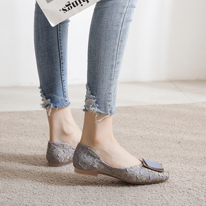 Sh12272a scarpe basse da donna 2023 Casual Fashion Slip-on <span class=keywords><strong>ballerine</strong></span> Patent Ladies primavera autunno calzature con fibbia in metallo - Product Image 5