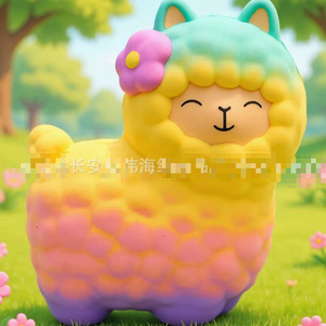 ของเล่นบีบแกะนุ่มนิ่ม ยืดหยุ่นสูง บีบแล้วคืนรูปช้าๆ บรรเทาความเครียด ของตกแต่ง ทำจาก PU รูปสัตว์อัลปาก้า - Product Image 4