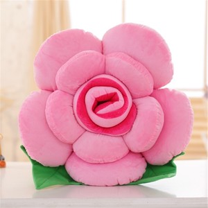 Almohada de tejido suave de rosa roja, cojín portátil moderno para silla de oficina y aula, sofá y espalda, juguete de peluche, regalo para siesta