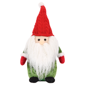 <span class=keywords><strong>Bonnet</strong></span> rouge en tricot torsadé, Poupée gnome <span class=keywords><strong>de</strong></span> Noël en peluche avec corps en velours vert, Poupée Père Noël avec mitaines à revers blancs pour décoration <span class=keywords><strong>de</strong></span> table, Vente en gros - Product Image 1