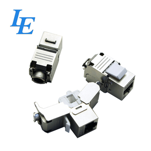 Prise Keystone femelle LE blindée 180 degrés sans outil 8P8C STP FTP Cat6 Cat6A argentée - Product Image 4