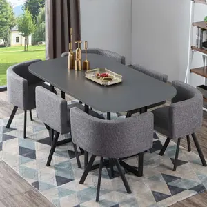 Ess garnituren Möbel 4 Stühle Tisch runder Tisch quadratischer Stuhl Eisens tuhl Holz Esstisch platte Marmor Esstisch platte aus
