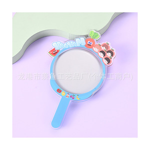 <b>Acrylic</b> Handheld <b>Mirror</b> Round Custom Made With Stickers For Makeup And Gift Use - Product Image 5