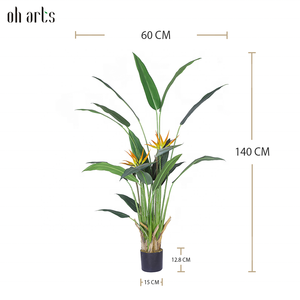 شجرة النخيل الاصطناعية الطيور محاكاة الجنة النباتات بوعاء شبه الأشجار للداخلية في الهواء الطلق - Product Image 3