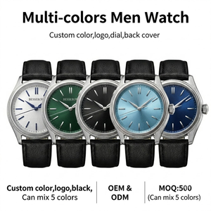 Reloj de Pulsera de Cuarzo Verde para Hombre, Diseño Ejecutivo, Caja de Acero Inoxidable, Diámetro de la Esfera de 42 mm, Correa de 20 mm, Resistente al Agua, Logotipo OEM, Venta al Por Mayor - Product Image 3