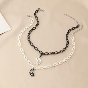2 pièces/ensemble à la mode Tai Chi potins détachable tour de cou pour Couple garçons filles hommes Bijoux prix de gros - Product Image 2