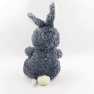 Conejito de Peluche Súper Suave con Rayas <span class=keywords><strong>Grises</strong></span> y Lazo a Rayas, Muñeco de Peluche Suave para Niños, Regalo de Pascua - Product Image 4