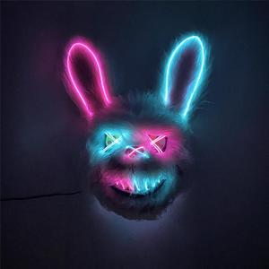 Maschera LED Spaventosa di Halloween, Maschera di <span class=keywords><strong>Orso</strong></span>, Coniglio, Coniglietto, Maschera di Peluche Insanguinata per Cosplay, Accessori per Costumi, Festa di Halloween - Product Image 3