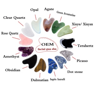 Piedra Gua Sha de Cuarzo Rosa Natural en Forma de Corazón, Herramientas de Masaje Facial con Logotipo Personalizado, Terapia de Guasha, Raspado de Guasha para Adelgazar el Rostro - Product Image 2