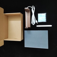 Support de base de lampe en bois OEM support tableau mémo en acrylique blanc lumière LED en bois 3D haute qualité veilleuse bébé lampe LED plaque de bureau