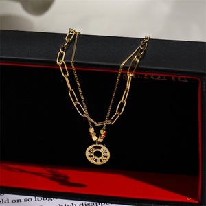 Pulseras de Cadena de Acero Inoxidable de Moda para Mujer, Pulsera con Dijes de Números Romanos Chapados en Oro - Product Image 4
