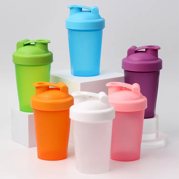 400Ml Custom Logo Bpa Gratis Gekleurde Reizen Buitensport Fitness Gym Plastic Proteïne Shaker Waterfles