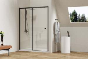 Fabricante Pinghu, cabina de ducha de vidrio deslizante moderna, pantalla de baño de vidrio templado con Marco, accesorios de baño - Product Image 2