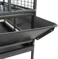 Accessoires pour oiseaux : Cage d'élevage rectangulaire en fil de fer de grande taille avec plateau en plastique, fermeture à poussoir et roulettes amovibles pour perroquet