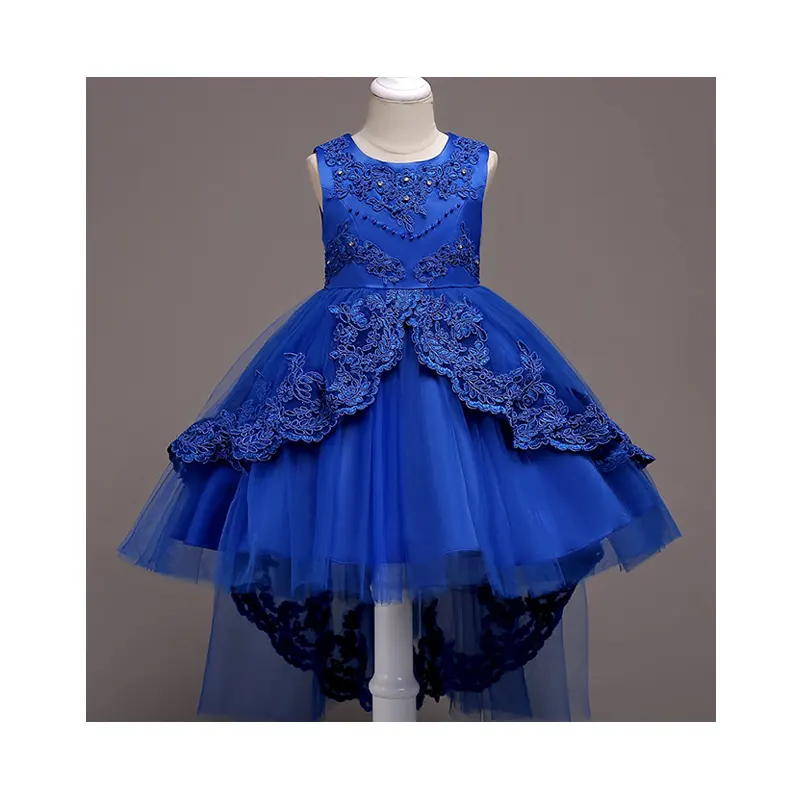 European Style Tuxedo Children Dress 3d Embroidered Princess Dress For Party Fluffy Girl Piano Evening Dress For 2-14y