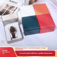 Boîte à montres en cuir PU à coins arrondis, fournie directement à l'international, avec doublure intérieure grain litchi, sensation premium, pour présentation de montres mécaniques