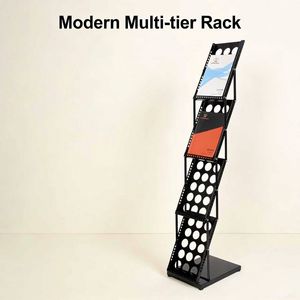 Vente directe d'usine Porte-brochures <span class=keywords><strong>en</strong></span> fer noir Léger 4,2 kg Facile à déplacer Étagère d'exposition avec option de logo personnalisé - Product Image 6