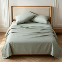 Parure de draps de luxe traditionnelle 4 pièces en tissu 100 % viscose de bambou 300 fils/cm² ultra-doux, respirant, avec drap-housse à poches profondes