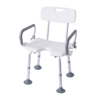 Chaise de bain en alliage d'aluminium anti-renversement Accoudoirs rabattables Coussinets antidérapants pour personnes âgées enceintes Équipement de sécurité pour la salle de bain