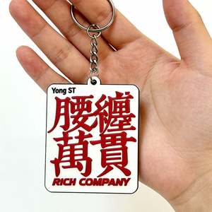 Porte-clés en caoutchouc personnalisé, logo personnalisé, porte-clés en PVC souple 3D, porte-clés en caoutchouc PVC personnalisés - Product Image 3