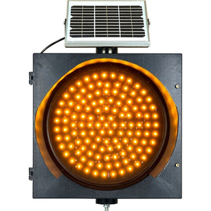 Năng lượng mặt trời màu vàng 250mm giao thông đèn hiệu ánh sáng LED chướng ngại vật Cảnh báo làn đường đánh dấu ánh sáng 8 Wát nhựa và vật liệu nhôm 250 mét Kích thước - Product Image 1