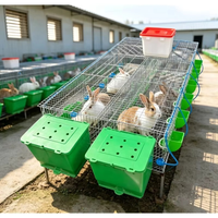 Ergonomischer Mehrstöckiger Kaninchenhaltungskäfig mit Korrosionsbeständigem Rahmen und Druckausgeglichenem Automatischen Wassersystem