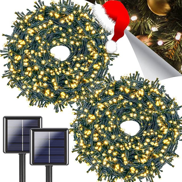 LED Christmas Solar Light Outdoor Holiday Fairy Tree Garden Party Curtain Waterproof Solar String Light for Garden Pathway