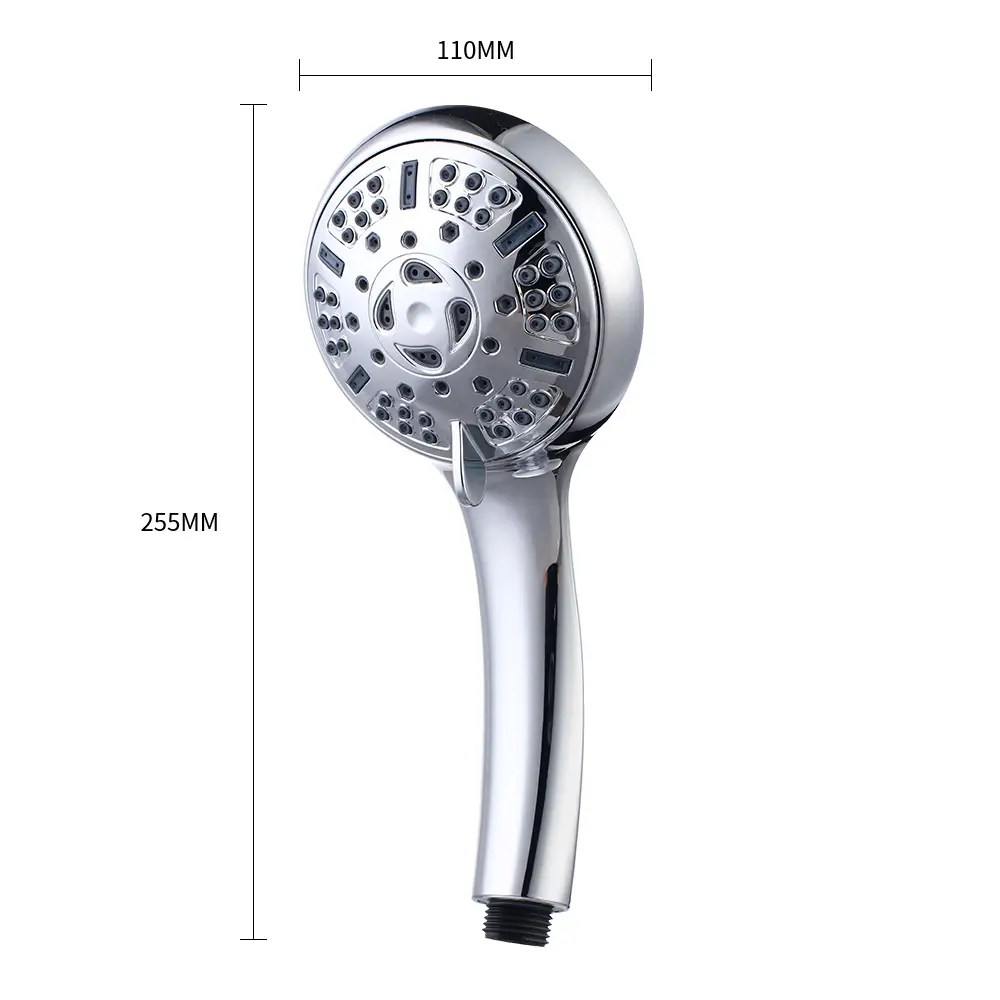 Water Saving Shower Head High Pressure Handheld Chromed Shower Head 9 Spray Hand Held Showerhead