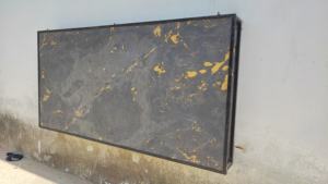 Paneles de Revestimiento de Pared de Piedra de Pizarra Pulida Negra Dorada GRIN STONE K, Revestimiento Decorativo Premium para Interiores y Exteriores de Lujo - Product Image 2